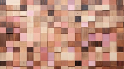 Wood background made with various woods, squares. Abstract background