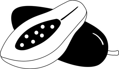 Papaya hand drawn Illustration elements for decoration.