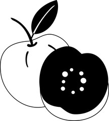 Guava hand drawn Illustration elements for decoration.