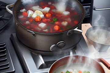 boiling soup in a pot
Generative AI