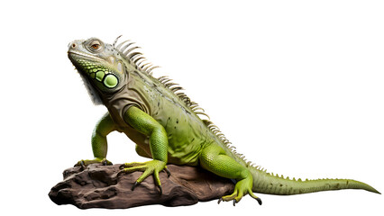 Green iguana isolated on transparent background - Powered by Adobe