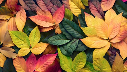 autumn leaves background, beech, garden, gold, AI generated