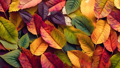 colorful autumn leaves, foliage, red, orange, color, flora, AI generated