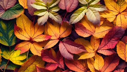 Obraz na płótnie Canvas red autumn leaves, fall, nature, red, tree, season, AI generated