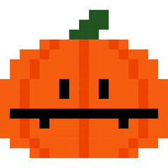 Naklejka premium Pumpkin cartoon icon in pixel style.