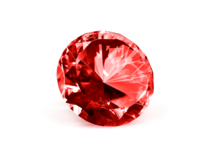 Dazzling diamond red, transparent background