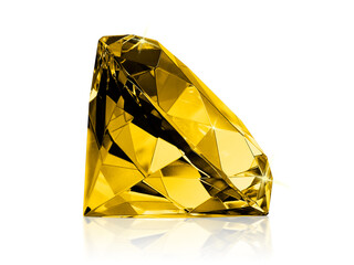 Dazzling diamond Yellow. transparent background - obrazy, fototapety, plakaty