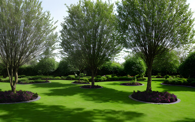 Scenic trees garden park environment spring summer green foliage