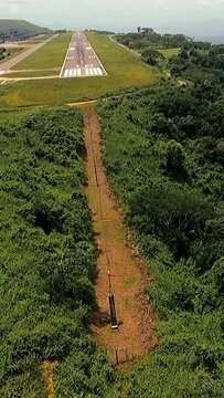 Aircraft landing at &Oacute;scar Machado Zuloaga airport. Caracas, Venezuela.