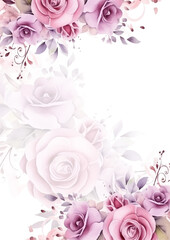 Colorful wild flower background with watercolor