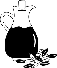 Flaxseedhand drawn design elements for decoration.