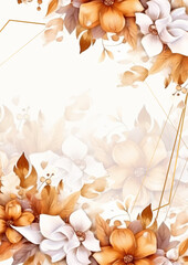 Colorful wild flower background with watercolor