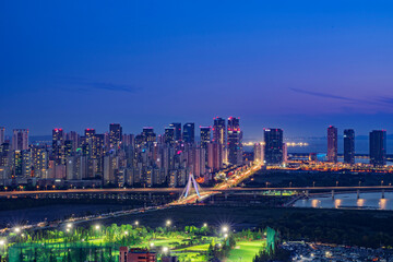 Fototapeta premium Night view of korea, Incheon