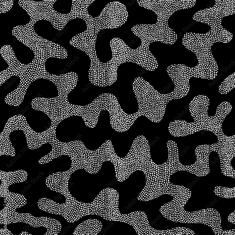 Poster vector ethnic tribal pattern. seamless vector image. wavy abstract shapes.