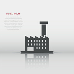 Building icon in flat style. Town skyscraper apartment vector illustration on white isolated background. City tower business concept.