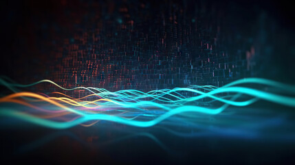 Fototapeta premium Abstract digital data background. Can be used in the description of network abilities, technological processes, digital storages, science, education, etc.