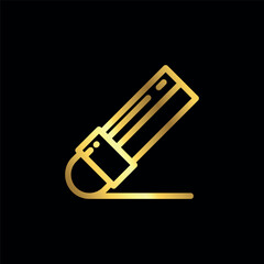 Gold Color Eraser Icon Vector Template