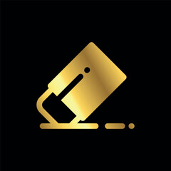 Gold Color Eraser Icon Vector Template