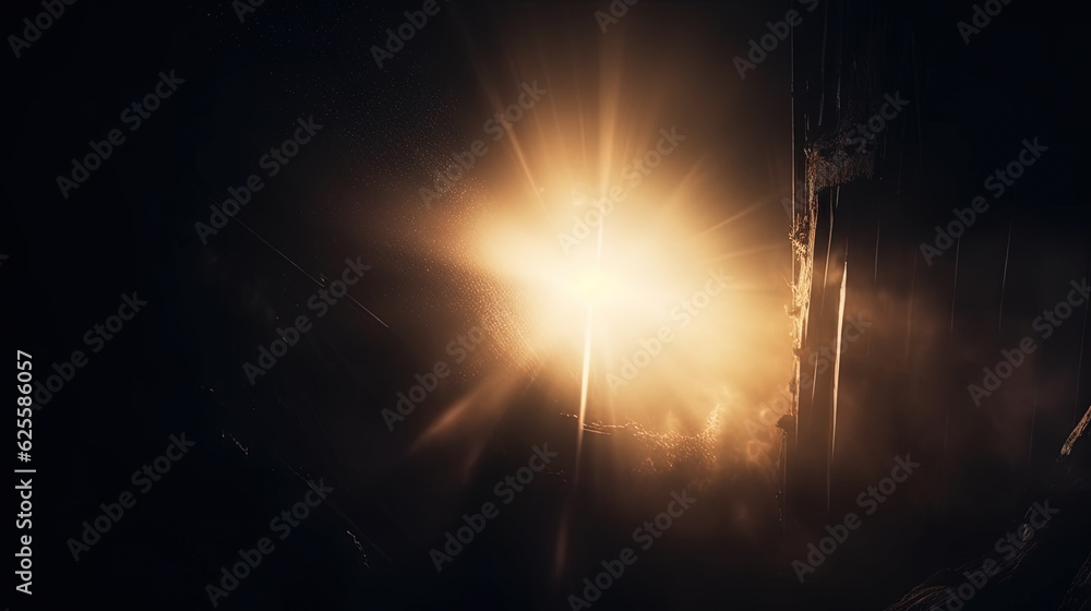 Aufkleber Dust rays background. God rays in the textured air. Generated AI.