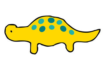 Hand drawn doodle brachiosaurus dinosaur. Perfect for tee, sticker, poster. Isolated vector illustration for decor and design.