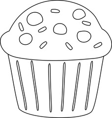 Muffin Cupcake Outline Illustration