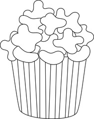 Popcorn Outline Illustration