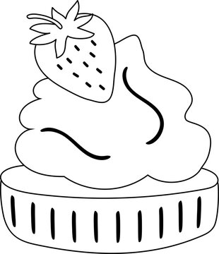 recommend clip art: Cupcake Strawberry Outline Illustration