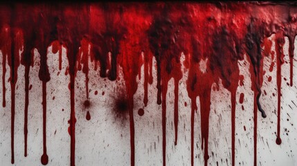 Red blood splatter on a grunge wall illustration