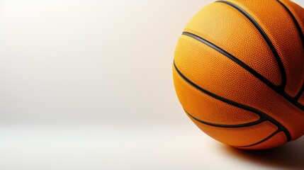 Fototapeta premium Basketball ball isolated on white background. Team sport concept. Sports modern banner with text space can use for advertising, ads, branding