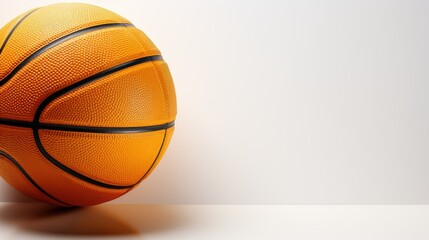 Basketball ball isolated on white background. Team sport concept. Sports modern banner with text space can use for advertising, ads, branding