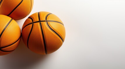 Fototapeta premium Basketball ball isolated on white background. Team sport concept. Sports modern banner with text space can use for advertising, ads, branding