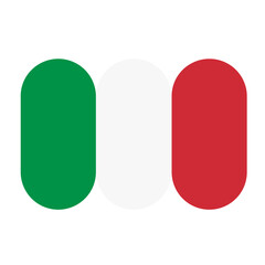 Flag of Italy il Tricolore icon rounded rectangles shape symbol svg vector ui element