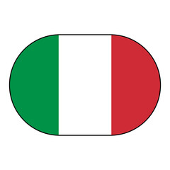 Flag of Italy tricolor icon rounded rectangle shape with thin black border svg vector png