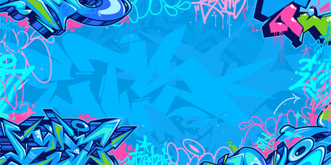 Colorful Modern Abstract Urban Style Hiphop Graffiti Street Art Vector Illustration Background Template