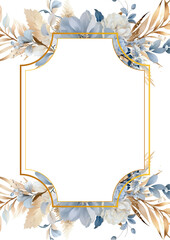 Colorful wild flower background with watercolor