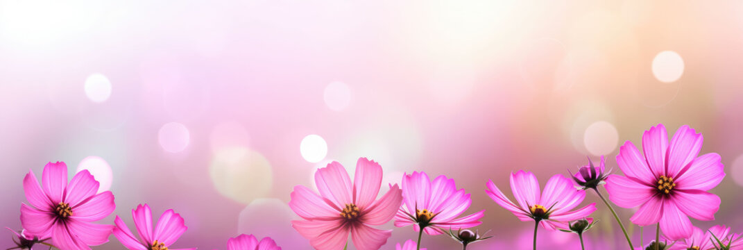 Wide purple small flowers in front of blurred background