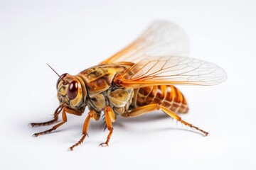 Obraz premium Cicada insect on a white background.