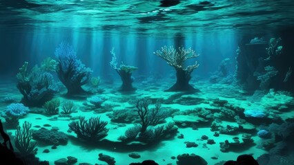Luminescent beautiful underwater world.