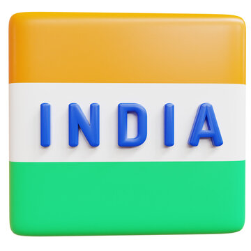 3D India independence day high quality render icons and illustrations 