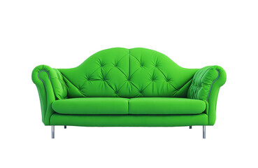 green sofa isolated on white