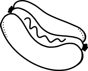 hand drawn vector illustration of hot dogs 