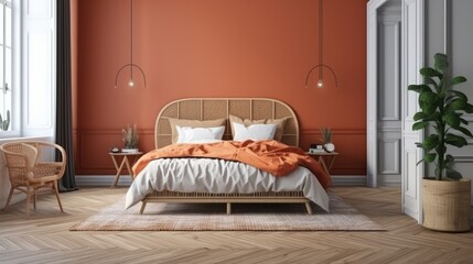 scandinavian design house beautiful concept bedroom interior design with colour accent wall...