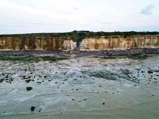 Drone photo of cliff at Sotteville-sur-Mer , Normandy, France