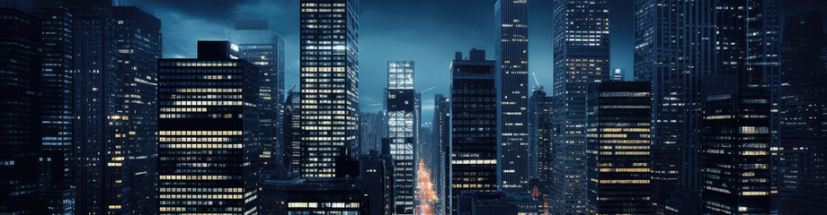 Fototapeta na wymiar night view of high-rise buildings in modern city
