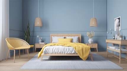 scandinavian design house beautiful concept bedroom interior design with colour accent wall...