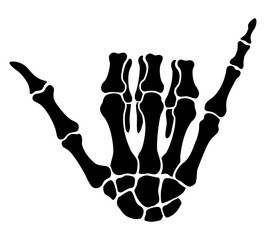 Shaka skeleton hand sign for halloween illustrations