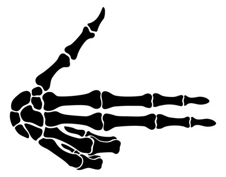 Skeleton bone hand gun sign illustrations