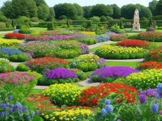 Colored luxury flowers beautiful garden.