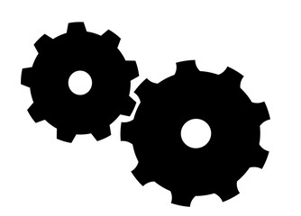 Isolated gears. Concept of coordinated work and optimization. Gears icons. Cogwheel gears isolated on transparent background.