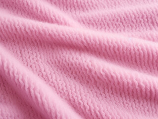 Fototapeta na wymiar Pink knitted fabric, soft texture, fabric structure, soft folds. 